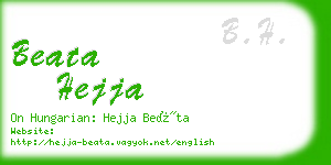 beata hejja business card